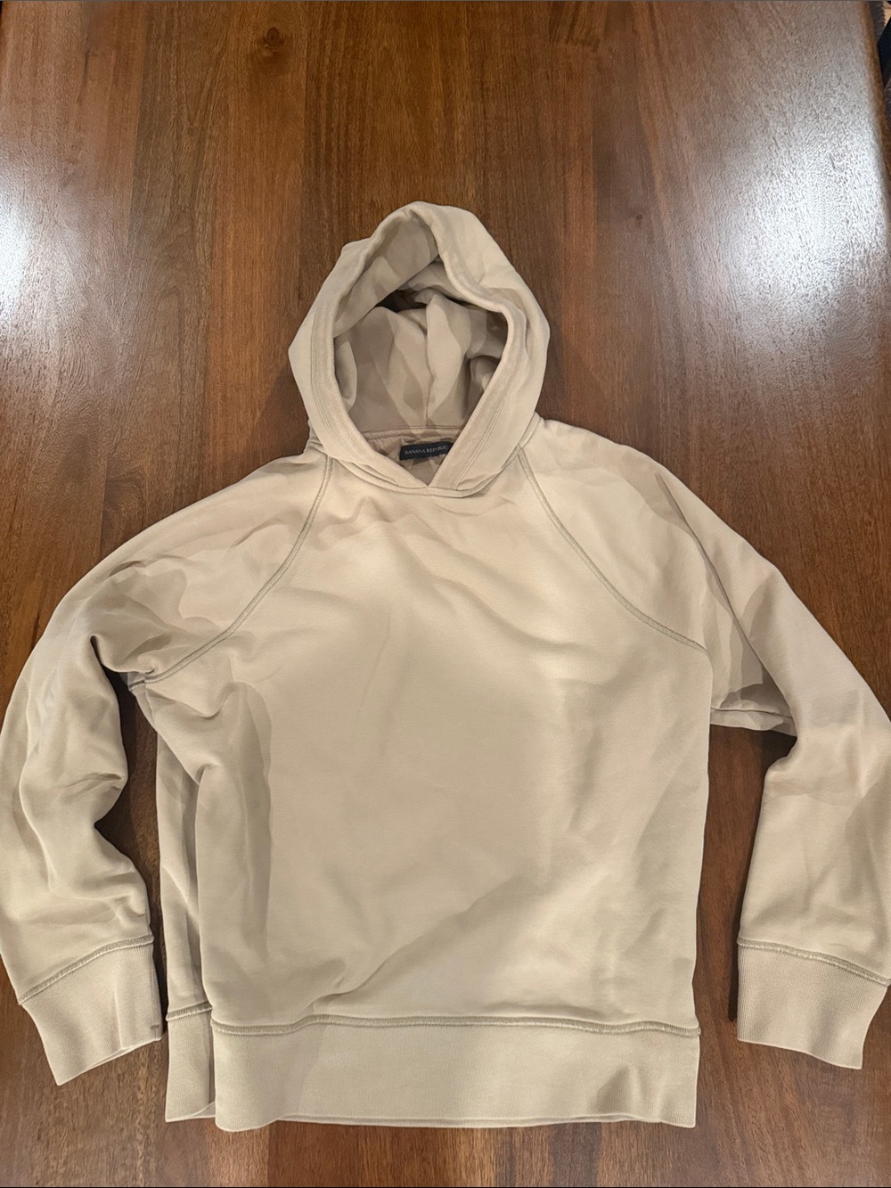 Banana Republic Men's Hooded Sweatshirt in Light Beige